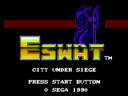 E-SWAT title screen for Sega Master System
